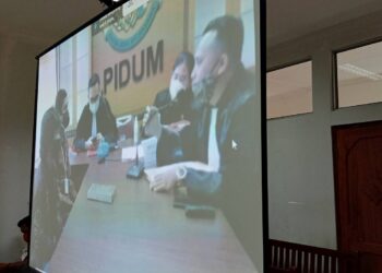 Sidang virtual di Pengadilan Negeri Batam. (Foto: Joni Pandiangan)