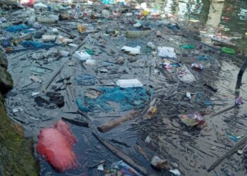 Tumpahan minyak hitam atau sludge oil di perairan Pulau Labu dan Pulau Air, Kelurahan Batu Lengong, Kecamatan Bulang, Kota Batam. (Foto: Arsip pribadi Ahmad)