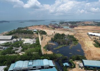 Banjir di sekitar area Kawasan Pengolahan Limbah Industri (KPLI) Kabil. (Foto: Humas BP Batam)