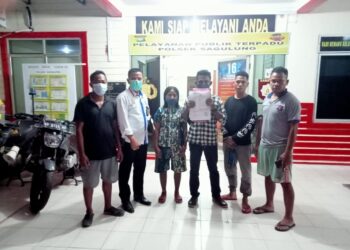 Keluarga korban membuat laporan di Polsek Sagulung, Batam. (Foto: Arsip Polsek Sagulung)