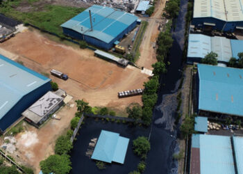 Banjir di sekitar area Kawasan Pengolahan Limbah Industri (KPLI) Kabil. (Foto: Humas BP Batam)