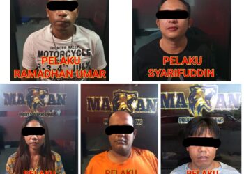 Para pelaku penganiayaan yang menewaskan AS. (Foto: Polresta Barelang)