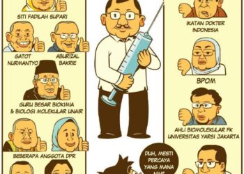 Kontroversial Vaksin Nusantara dalam karikatur. (Foto: Istimewa)