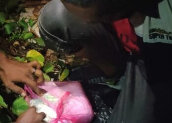 SK (50) diamankan TNI saat hendak menyelundupkan narkoba jenis sabu-sabu asal Malaysia di Perairan Sepahat Kabupaten Bengkalis Provinsi Riau. (Foto: TNI AL)