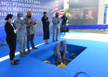 Peletakan batu pertama Pusat Pelatihan Maritim di Batam. (Foto: Humas Bakamla RI)