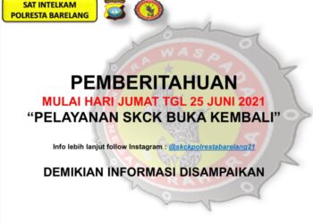 Pengumuman pelayanan SKCK di Mapolresta Barelang. (Foto: Humas Polresta Barelang)