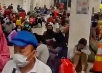 Suasana calon pasien di Rumah Sakit Darurat Covid (RSDC) Wisma Atlet Kemayoran, Jakarta Pusat pada Senin, 14 Juni 2021.