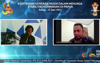 Webinar “Kontribusi Generasi Muda Dalam Menjaga Stabilitas Keamanan PON di Papua”.