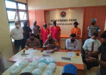 Pengungkapan salah satu peredaran narkoba di Batam, Kepulauan Riau, beberapa waktu lalu. (Foto: Fathur Rohim)