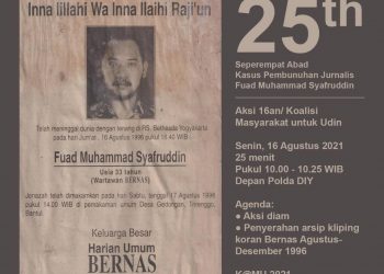 Poster Koalisi Masyarakat untuk Udin. (Foto: K@MU)