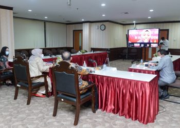 Wakil Gubernur Kepri, Marlin Agustina, saat menjadi narasumber pada acara webinar yang diselenggarakan GMNI Kota Batam dari Graha Kepri Batam, Kamis, 19 Agustus 2021. (Foto: Ist)