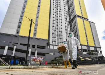 Aktivitas di Rumah Sakit Darurat Covid-19 Wisma Atlet Kemayoran, Jakarta menurun, seiring makin berkurangnya pasien rawat inap.