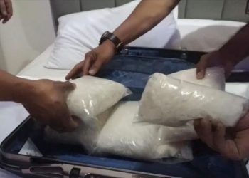Lima paket besar sabu yang ditemukan di sebuah apartemen di Kawasan Cikini, Jakarta Pusat.