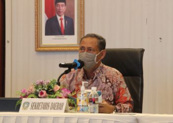 Pj. Sekdaprov Kepulauan Riau, Lamidi saat membuka Latsar CPNS Tahun 2021 Provinsi Kepulauan Riau melalui video conference, Jumat, 10 September 2021. (Foto: Ist)