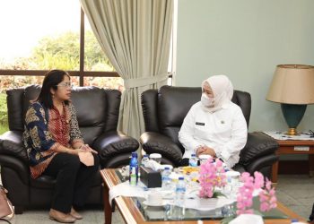 Wakil Gubernur Kepulauan Riau, Marlin Agustina berbincang dengan Ketua DPD RI, Badikenita B.R Sitepun di Batam, Rabu, 8 September 2021. (Foto: Ist)