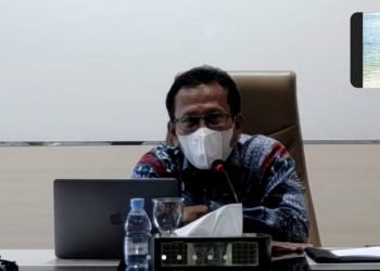 Dirut bright PLN Batam, Nyoman S. Astawa dalam pertemuan virtual, Kamis, 4 November 2021. (Foto: Fathur Rohim)