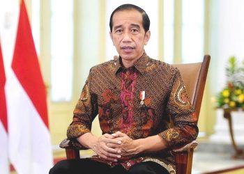 Presiden Jokowi ketika memberikan keterangan pers di Istana Kepresidenan Bogor, Jumat, 28 Januari 2022.