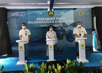 Peresmian SPKLU Kolaborasi PLN dan Ditjen Gatrik. (Foto: Biro Humas ESDM)