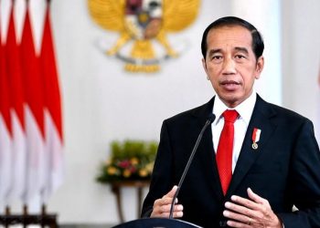 Presiden Jokowi ketika memberikan sambutan secara virtual pada One Ocean Summit, Jumat,  11 Februari 2022. (Foto: setneg.go.id)
