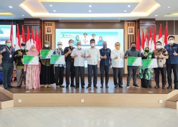 Wali Kota Batam,  Muhammad Rudi bersilaturahmi dengan pelaku UMKM di Batam, Selasa, 15 Februari 2022.