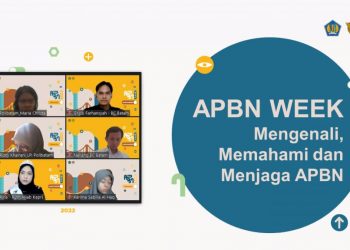 Zoom meeting tentang APBN Week Mengenali, Memahami dan Menjaga APBN.