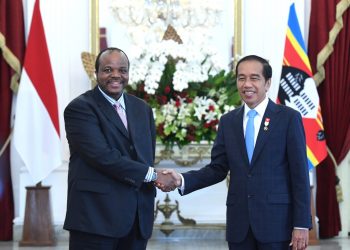 Presiden Joko Widodo Rabu 24 Agustus 2022 menerima kunjungan kehormatan Raja Eswatini, Raja Mswati III, di Istana Merdeka, Jakarta. (Foto: BPMI Setpres).