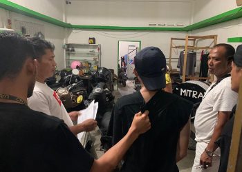 KR Terduga pelaku tindak krimilan pencurian diamankan polisi Polresta Tanjungpinang, Sabtu (19/11/2022)