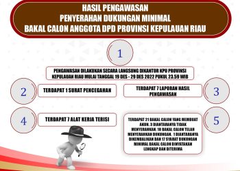 Ilustrasi hasil pengawasan langsung Bawaslu Provinsi Kepri dalam kegiatan penyerahan dukungan minimal pemilih Bakal Calon Anggota DPD Provinsi Kepri. (Foto: Ist/ kepri.bawaslu.go.id).