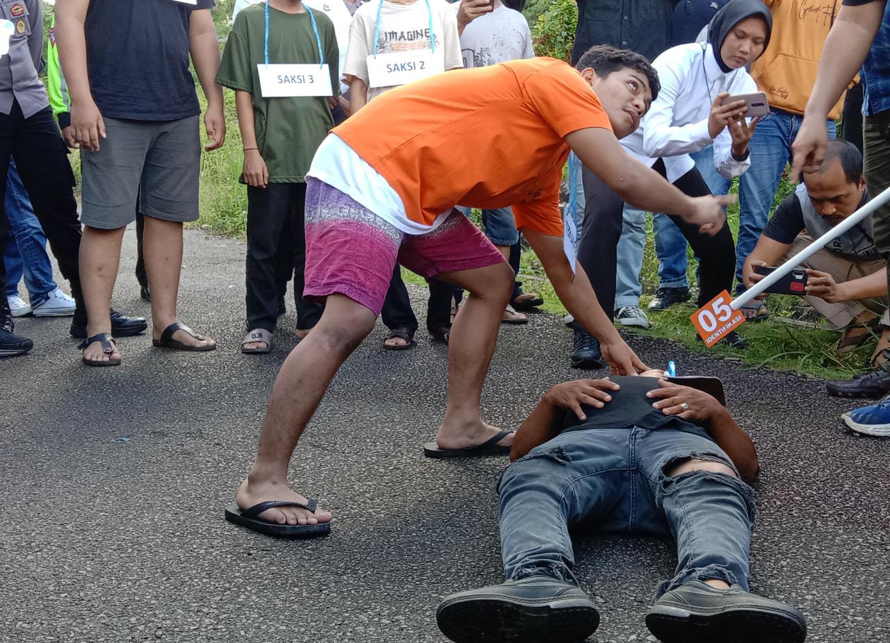 Proses rekonstruksi yang menewaskan 1 pelajar di Bintan.