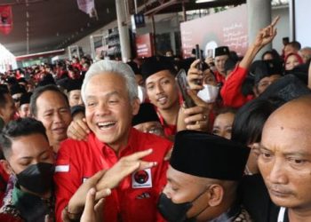 Ganjar Pranowo setiba di acara HUT PDIP di JIExpo Kemayoran. (Foto: Ist/ Pemprov Jateng).