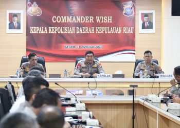 Kapolda Kepri Irjen Pol Tabana Bangun memaparkan commander wish, Selasa (31/01/2023). (Foto: Ist/ Humas Polda Kepri).