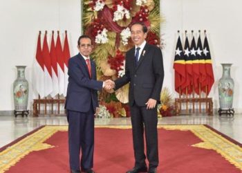 Presiden Jokowi menerima kunjungan resmi PM Republik Demokratik Timor Leste Taur Matan Ruak, di Istana Kepresidenan Bogor, Jawa Barat, Senin (13/02/2023) lalu. (Foto: Ist/ Humas Setkab-Jay).