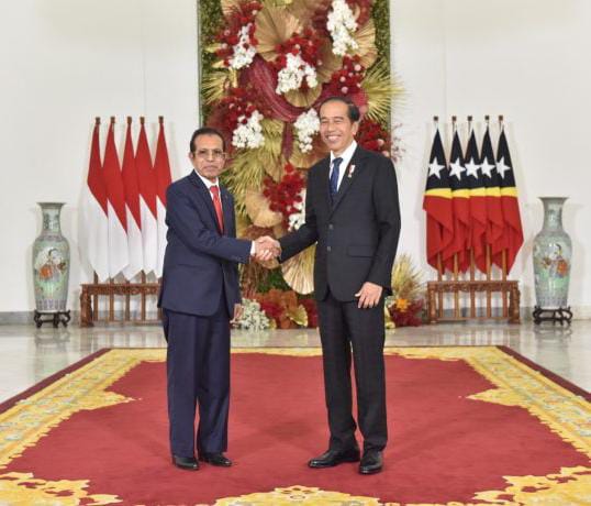 Presiden Jokowi menerima kunjungan resmi PM Republik Demokratik Timor Leste Taur Matan Ruak, di Istana Kepresidenan Bogor, Jawa Barat, Senin (13/02/2023) lalu. (Foto: Ist/ Humas Setkab-Jay).