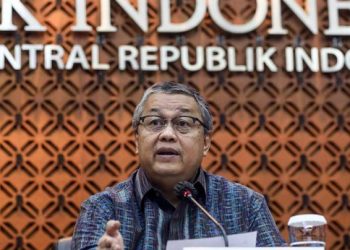 Gubernur Bank Indonesia Perry Warjiyo, dalam pemaparan hasil Rapat Dewan Gubernur (RDG) BI, Kamis (16/02/2023). (Foto: Ist/ Dok.Bisnis).