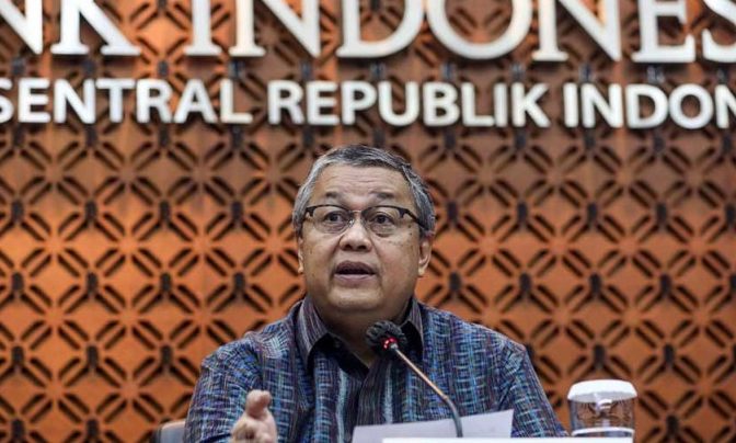 Gubernur Bank Indonesia Perry Warjiyo, dalam pemaparan hasil Rapat Dewan Gubernur (RDG) BI, Kamis (16/02/2023). (Foto: Ist/ Dok.Bisnis).