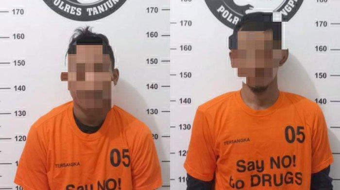 Dua tersangka kasus narkotika di Tanjungpinang, PN dan AN ditangkap Sat Resnarkoba Polresta Tanjungpinang, Senin (30/01/2023). (Foto: Ist/ Dok.Polresta Tanjungpinang).