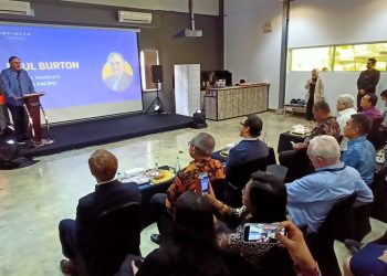 General Manager IBM Asia Pasifik, Paul Burton dalam sambutannya pada pembukaan IBM Academy di Nongsa Digital Park, Rabu (22/02/2023). (Foto: Ist/ IBM).