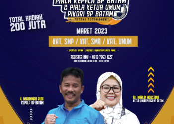 Brosur perhelatan Turnamen Futsal Piala Kepala BP Batam 2023, yang batal digelar untuk kategori SMA/SMK. (Foto: Ist/ Dok.BP Batam).