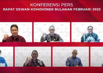 Konferensi pers Rapat Dewan Komisioner Bulanan Februari 2023 OJK, yang disiarkan melalui YouTube Jasa Keuangan, Senin (27/02/2023). (Foto: Ist/ snipping YouTube).