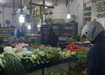 Salah satu kios di Pasar SP Plaza Batuaji yang menjual sayur-mayur. (Foto: HMS/ Pidi Yanti).