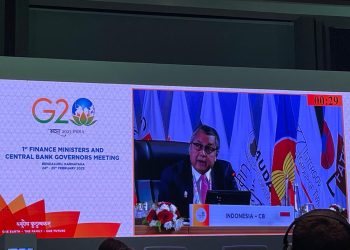 Gubernur Bank Indonesia Perry Warjiyo, dalam Pertemuan Pertama Menteri Keuangan dan Gubernur Bank Sentral (FMCBG) di bawah Presidensi G20 India, yang berlangsung pada 24-25 Februari 2023 di Bengaluru, India. (Foto: Ist/ Bank Indonesia).