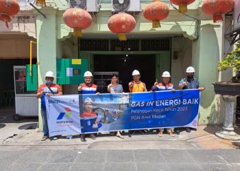 PT PGN Tbk area Medan usai melakukan gas in di salah satu rumah makan, yang berada di Jalan Dr Sutomo, Kelurahan Pakam Pekan, Kecamatan Lubuk Pakam, Deli Serdang. (Foto: Ist/ Dok.PGN).