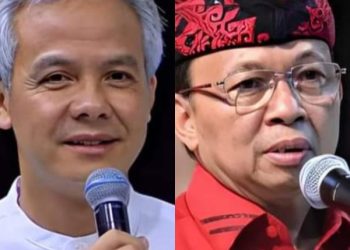 Ganjar Pranowo dan I Wayan Koster, dua gubernur yang tolak kedatangan timnas sepak bola Israel dalam Piala Dunia U-20 di Indonesia. (Foto: Dok.HMS).