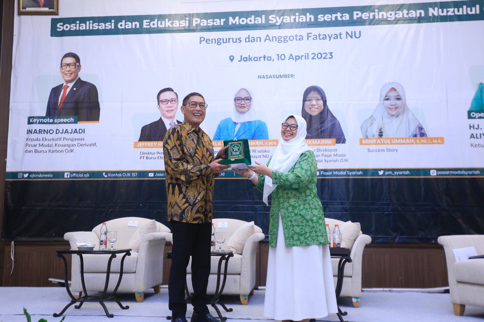 Sosialisasi dan edukasi Pasar Modal Syariah oleh OJK berkolaborasi dengan Fatayat NU, di Jakarta, Senin (10/4/2023). (Foto: Ist/ OJK).