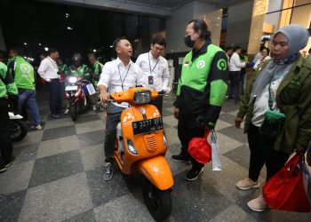Sosialisasi motor konversi BBG atau motor gas (mogas) yang diikuti 42 mitra ojol, di Lobby Kantor PGN Pusat, Jakarta, akhir bulan lalu. (Foto: Ist/ PGN).