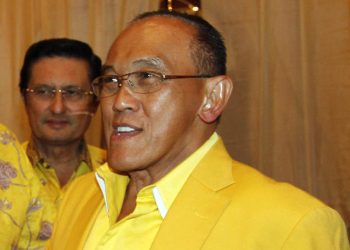 Ketua Dewan Pembina Partai Golkar, Aburizal Bakrie. (Foto: Antara Foto/Regina Safri)