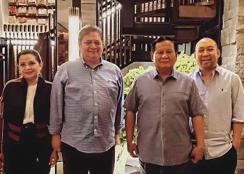 Prabowo Subianto, Airlangga Hartarto, Yanti Airlangga, dan putra semata wayangnya, Ragowo Hedi Prasetyo (Didit). (Foto/IG: Prabowo).