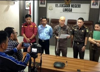 Kasi Pidus Kejari Lingga Senopati saat press rilis, Kamis, 18 Januari 2024.(Foto: Ist./dok.pribadi)