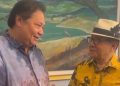 Ketua Umum Partai Golkar, Airlangga Hartarto (kiri) dan Ketua Dewan Kehormatan, Akbar Tanjung. (Foto: Ist./golkarpedia).