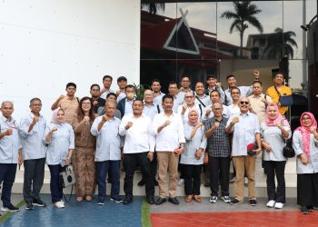 Kunjungan Pengurus Serikat Media Siber Indonesia (SMSI) Riau di Gedung Marketing, Batam Centre, Jumat, 3 Mei 2024.